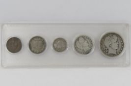 1903 US Type Set, Barber Half, Quarter & Dime
