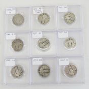 9 Standing Liberty Quarters 1917-1929