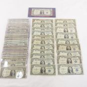 52 1935 & 1957 $1 Silver Certificates, 4 star note