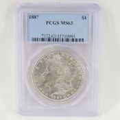 1887 Morgan Silver Dollar PCGS MS63