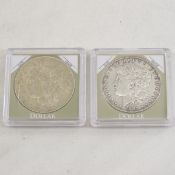 1882 O & 1885 Morgan Silver Dollars