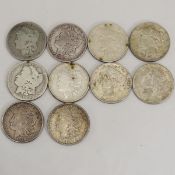 10 Morgan & Peace Silver Dollars