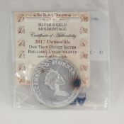2017 1 ozt Silver Shield Round - Democide