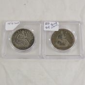 1853 & 1859 Seated Liberty Half Dollars
