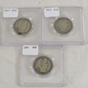 3 Barber Quarters 1904, 1904, 1916