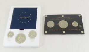 1976 US 3 Coin Silver Proof set & 1976 Mint set