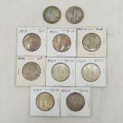 $5 Face Value Walking Liberty & Franklin 50 cent