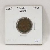 1861 Civil War Token Our Navy