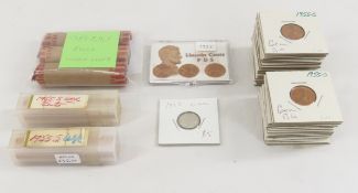 1955 Lincoln Wheat Cents, many uncirculated