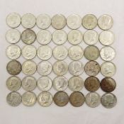 42 1965-1969 Kennedy Silver Half Dollars