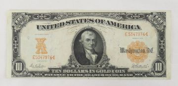 1907 $10 Gold Certificate Large Note VF/XF