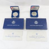 2 1987 Constitution Silver Dollar Proofs