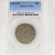 1912 D Barber Half Dollar PCGS VF35