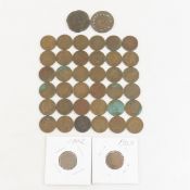 38 Indian Head Cents & 2 Large Cents