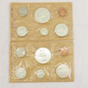 2 1962 Canadian Silver Mint Sets with envelopes