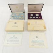 1973 Virgin Isl & 1974 Belize Franklin Mint Proofs