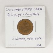 Civil War Store Card D.L. Wing & Company Albany NY