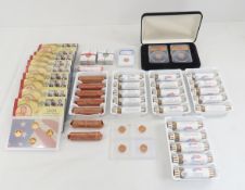 Modern Lincoln Cent rolls & more, some graded