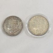 1884 O & 1885 Morgan Silver Dollars
