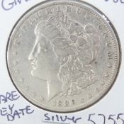 1886 O Morgan Silver Dollar