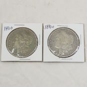 2 1891 O Morgan Silver Dollars
