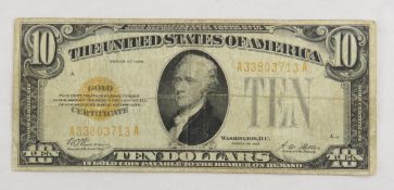 1928 $10 US Gold Certificate