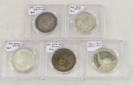 5 Commemorative Half Dollars 1893-1986