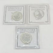 3 1ozt Silver Britannia 2 GBP BU 2016, 2019, 2022