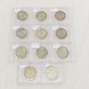 11 1939-1941 Walking Liberty Half Dollars