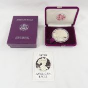 1986 American Silver Eagle Proof with box & paper