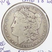 1892 S Morgan Silver Dollar