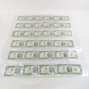 36 Uncirculated 1976 $2 notes in sequence