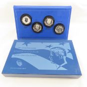 Set of 4 2014 Silver Kennedy Half Dollars in case
