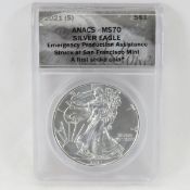 2021 S American Silver Eagle ANACS MS70