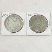 1887 O & 1889 O Morgan Silver Dollars