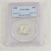 1945 Mercury Dime PCGS MS66