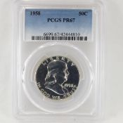1958 Franklin Half Dollar PCGS PR67