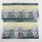 5 sets of 2013 Currency, unc bills start with 2013