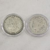 1881 S & 1921 Morgan Silver Dollars