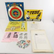 Vintage Dart Game Board, Ephemera and More