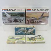 5 Vintage Airplane Model Kits Sealed