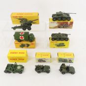 7 Dinky Toys Military Vehicles with boxes