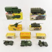 7 Dinky Toys Military Vehicles with boxes