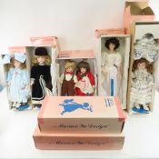 8 Vintage Marian Yu Design Dolls in Boxes