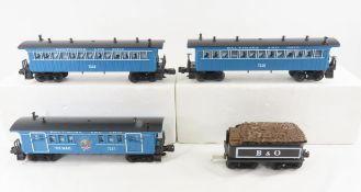 3 Lionel Blue General B&O Cars - no engine