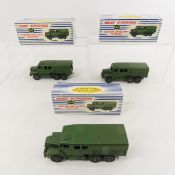 3 Dinky SuperToys #689 Artillery Tractors & boxes