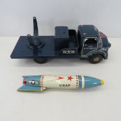 Vintage Marx USAF Searchlight Truck & Japan Rocket