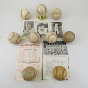 6 Vintage Signed Baseballs & 3 Facsimile Balls
