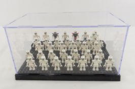 35 LEGO Mini Figure Skeletons in Display