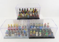 86 Assorted LEGO Mini Figures in 3 Displays